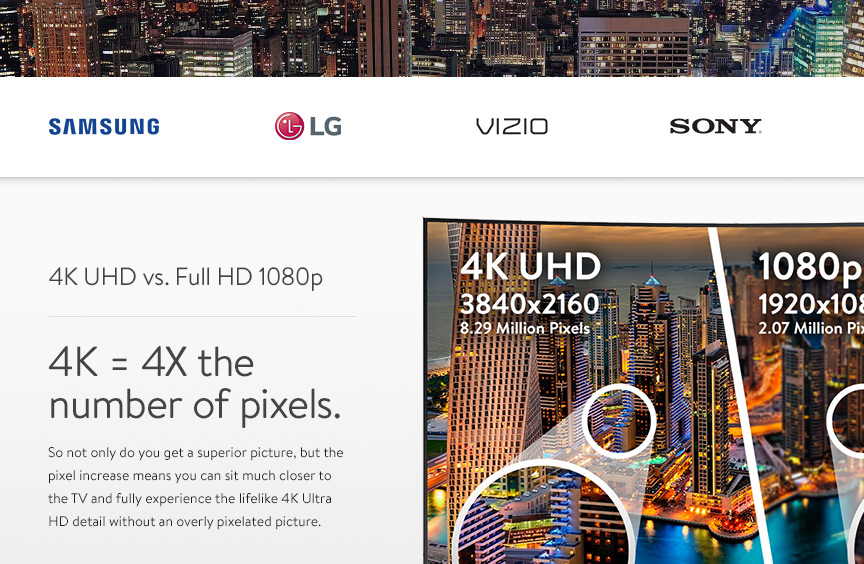 4K Ultra HD promotional page